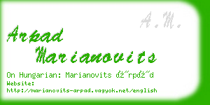 arpad marianovits business card